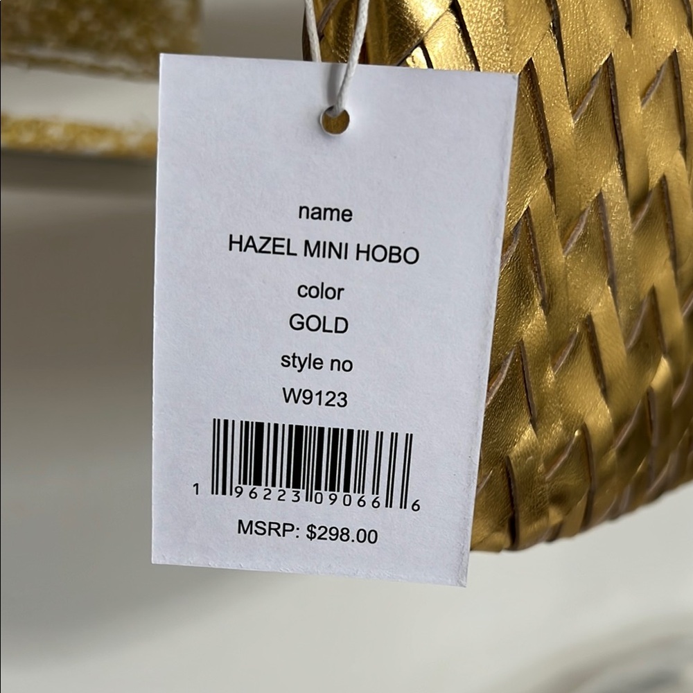 Walter Baker Mini Hazel Woven Gold Leather Top Handle Crossbody Bag - Picture 7 of 12